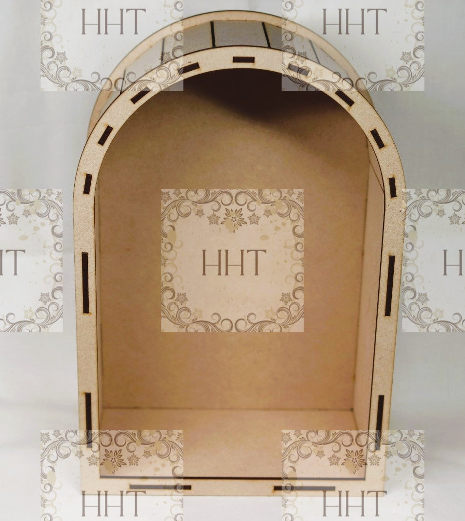 Laser Cut, MDF, Buildable, Shadow Box, Niche, Creche, Display, Blank, Base, Decoupage, Mixed Media, Crafts, 8"w x 11 3/4"h, Altered Art Kit