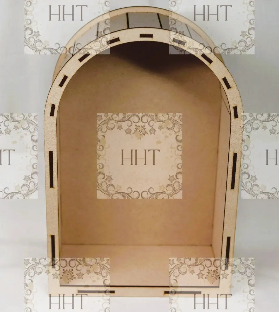 Laser Cut, MDF, Buildable, Shadow Box, Niche, Creche, Display, Blank, Base, Decoupage, Mixed Media, Crafts, 8"w x 11 3/4"h, Altered Art Kit Handcrafted Holiday Traditions