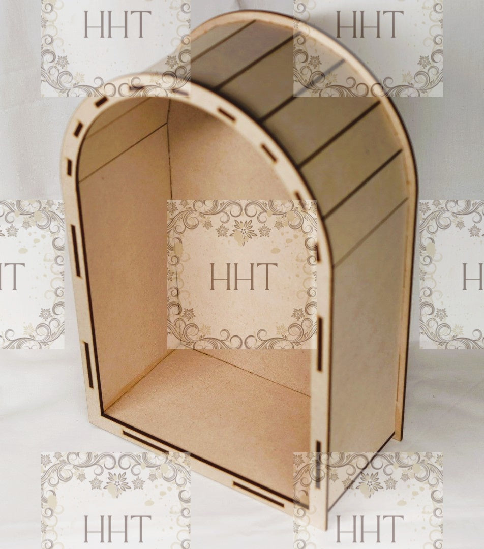 Laser Cut, MDF, Buildable, Shadow Box, Niche, Creche, Display, Blank, Base, Decoupage, Mixed Media, Crafts, 8"w x 11 3/4"h, Altered Art Kit