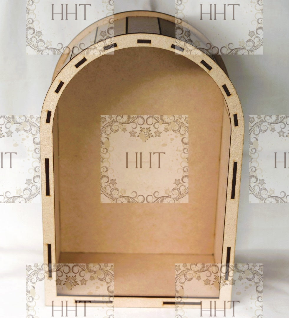 Laser Cut, MDF, Buildable, Shadow Box, Niche, Creche, Display, Blank, Base, Decoupage, Mixed Media, Crafts, 8"w x 11 3/4"h, Altered Art Kit