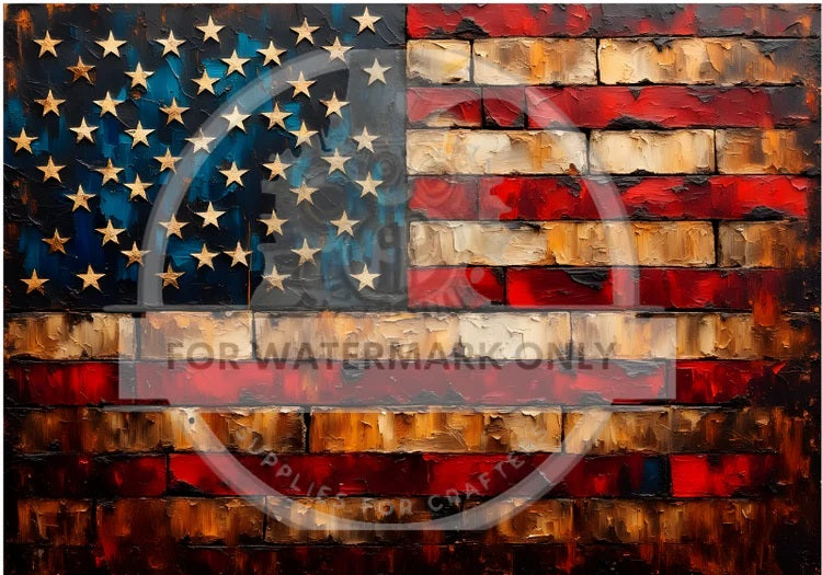 Decoupage Central, Rice Paper, USA, American Flag, Country, Americana, Patriotic, DC671, Decoupage, Mixed Media