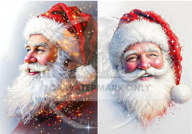 Decoupage Central, Holiday, Christmas, Santa Claus, Portraits, DC826, Rice Paper, Decoupage, Mixed Media, A4 8.27x11.69 in Decoupage Central