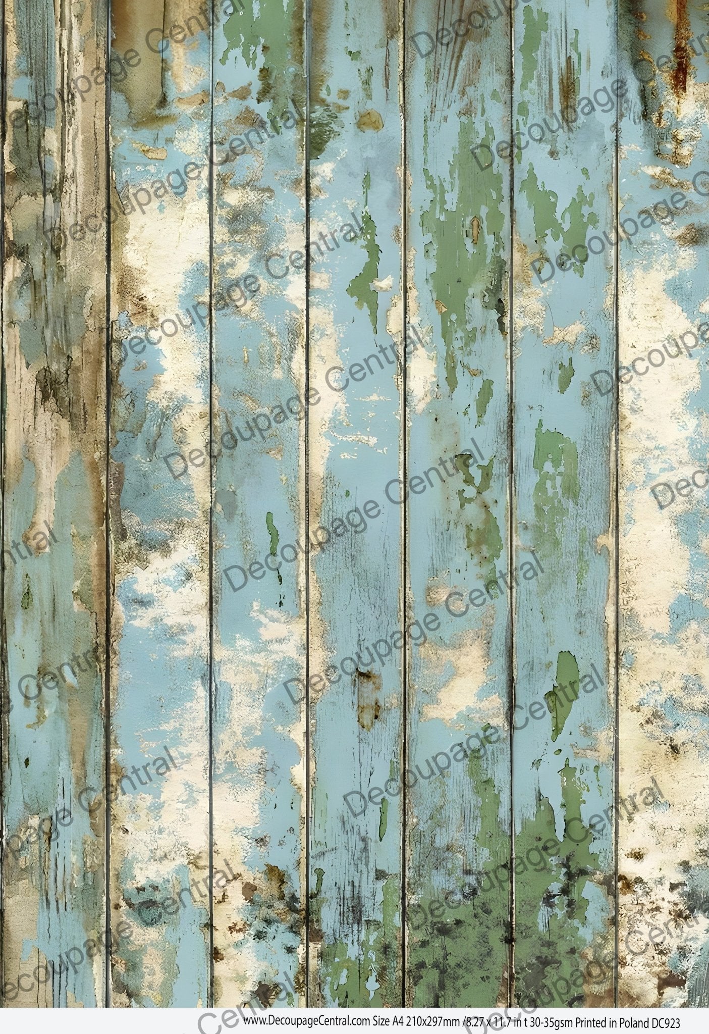 Decoupage Central Rice Paper, Patina Cottage Planks, Weathered Wood, Background, Shabby Chic, Vintage Style, Mixed Media, A4 8.27x11.69