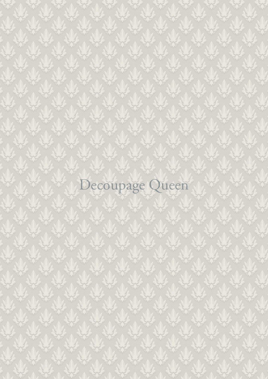 Decoupage Queen, Rice Paper, Delicate Tiles, Wallpaper, Background, Beige, White, DQRP 0551 A4 Size: A4 - 8.3" X 11.7"