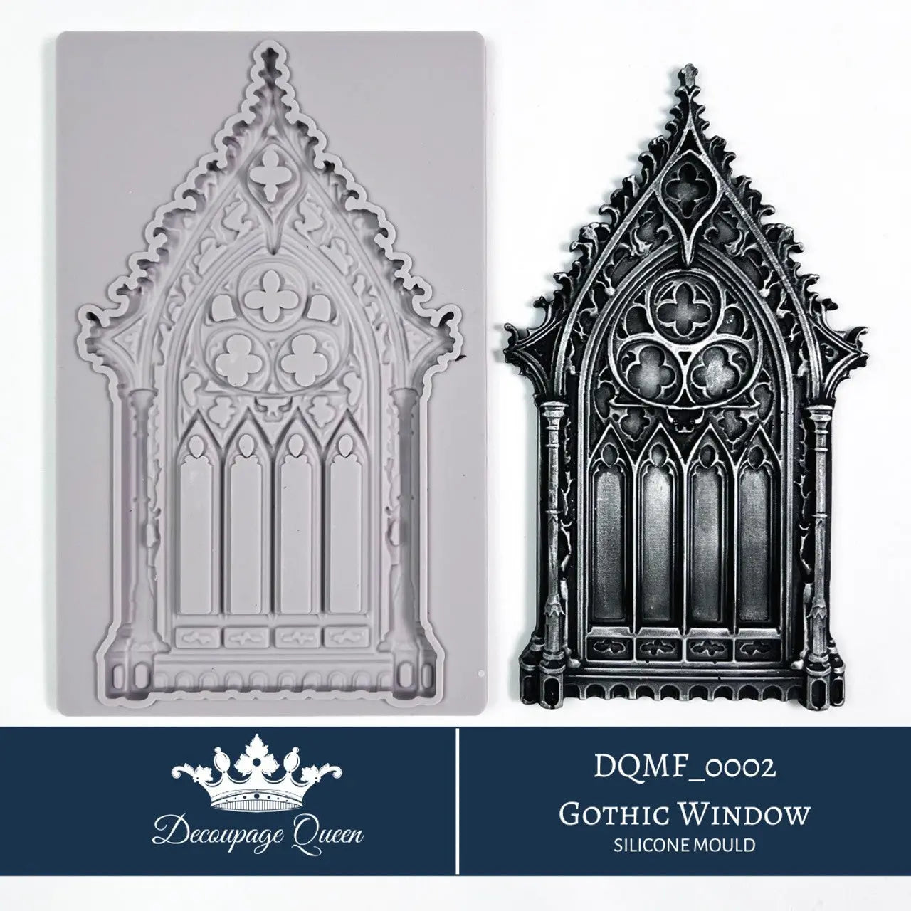 Decoupage Queen, Gothic Window, Silicone Mould, Limited Edition, Food Safe, Silicone Mold, Fall 2024 Release Decoupage Queen