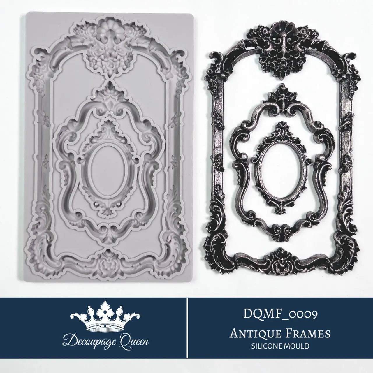 Decoupage Queen, Antique Frames, Silicone Mould, Limited Edition, Food Safe, Silicone Mold, 2025 Spring Release, DQMF_0009 Decoupage Queen