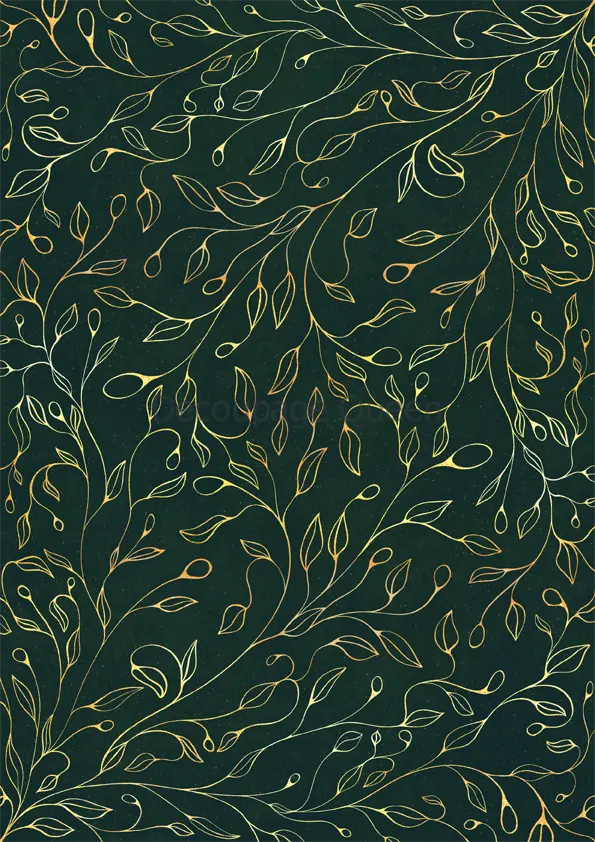 Decoupage Queen, Rice Paper, 2024 Fall Release, Vintage, Green, Gold, Vines, Leaves, A4 8.3" X 11.7", DQRP-0613 Decoupage Queen