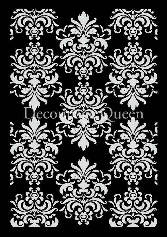 Decoupage Queen, Stencil, Elegant, Damask, Wallpaper, Reusable, A4, 8.27 x 11.69 inches Decoupage Queen