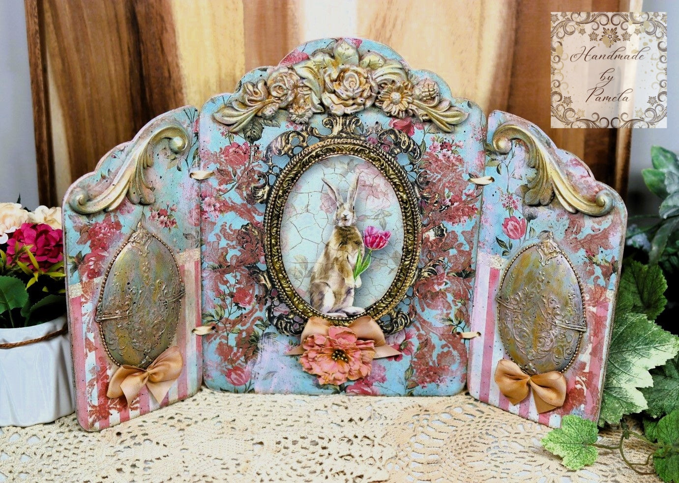 Laser Cut, MDF, Vintage Style, 3 piece, 2 sizes, Table Top, Screen, Base, Blank, Plaque, Panel, Decoupage, Mixed Media, Crafts