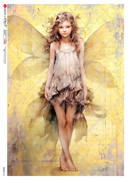 Paper Designs, Rice Paper, Fairy, Child, Mystical, Magical, Fantasy, Decoupage, Mixed Media, Crafts, FAIRIES-0108, A4 8.3" X 11.7"
