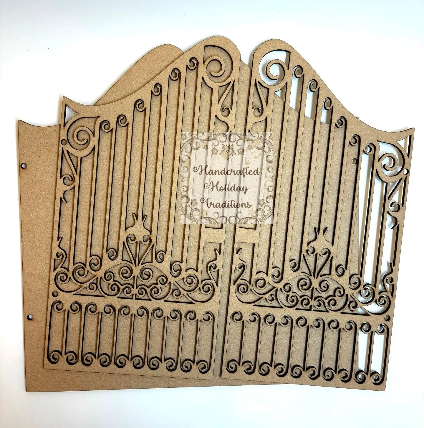 Laser Cut, MDF, Vintage Style, Gothic Gate, 3 piece, Triptych, Table Top, Screen, Base, Blank, Plaque, Panel, Decoupage, Mixed Media, Crafts Handcrafted Holiday Traditions