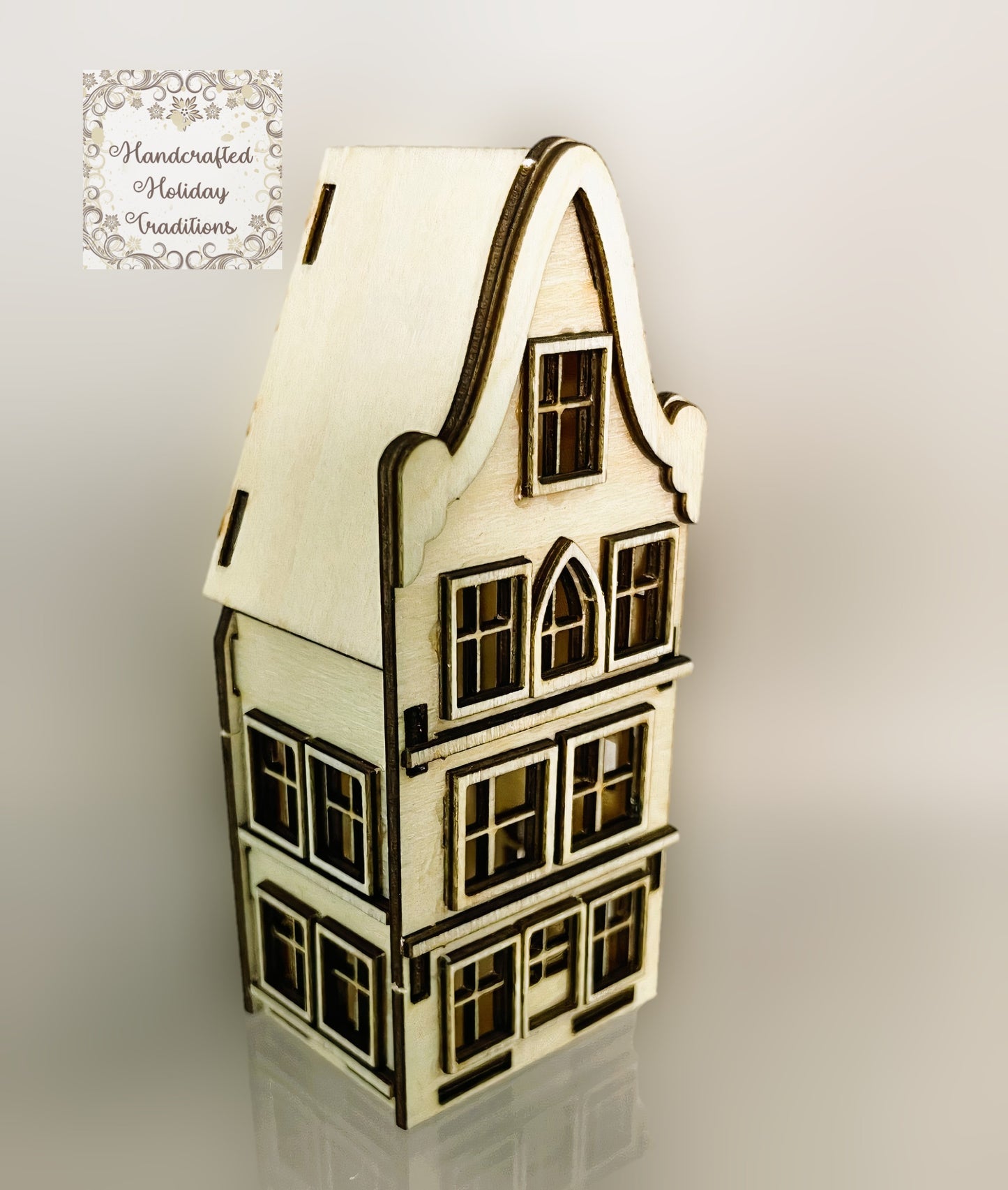 Laser Cut, Birch Wood, Miniature Tenement Village Houses, Buildable, Blanks, Mixed Media, Crafts, Paintable, 5 Options