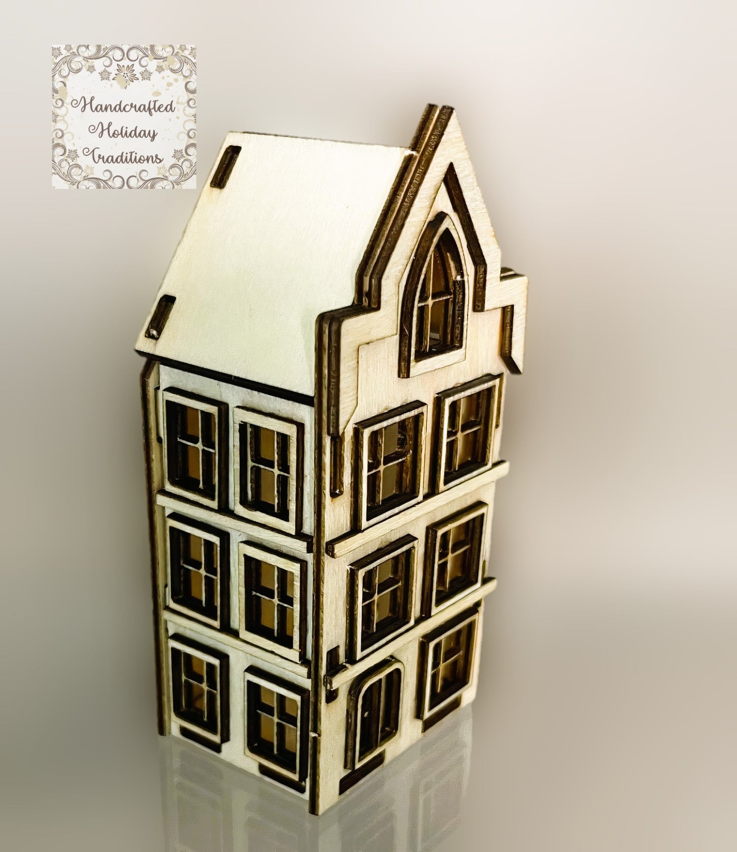 Laser Cut, Birch Wood, Miniature Tenement Village Houses, Buildable, Blanks, Mixed Media, Crafts, Paintable, 5 Options