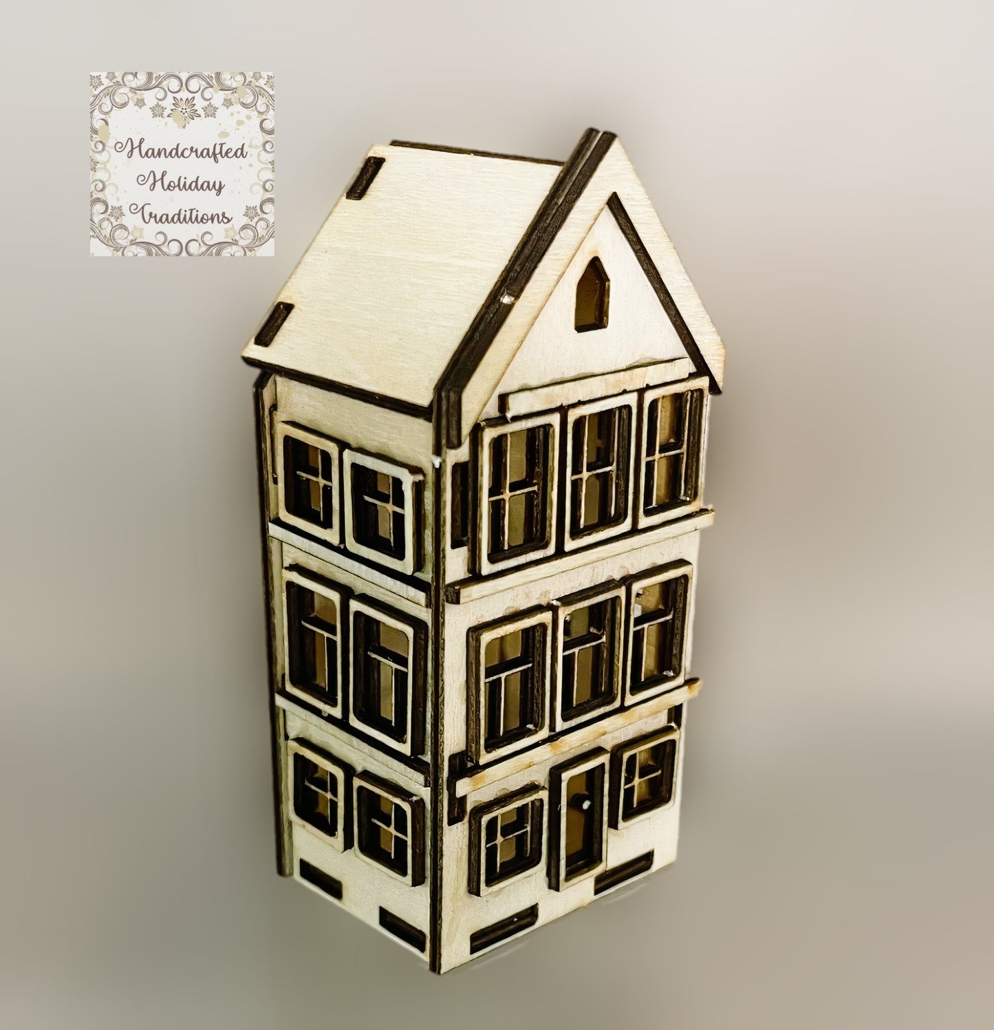 Laser Cut, Birch Wood, Miniature Tenement Village Houses, Buildable, Blanks, Mixed Media, Crafts, Paintable, 5 Options
