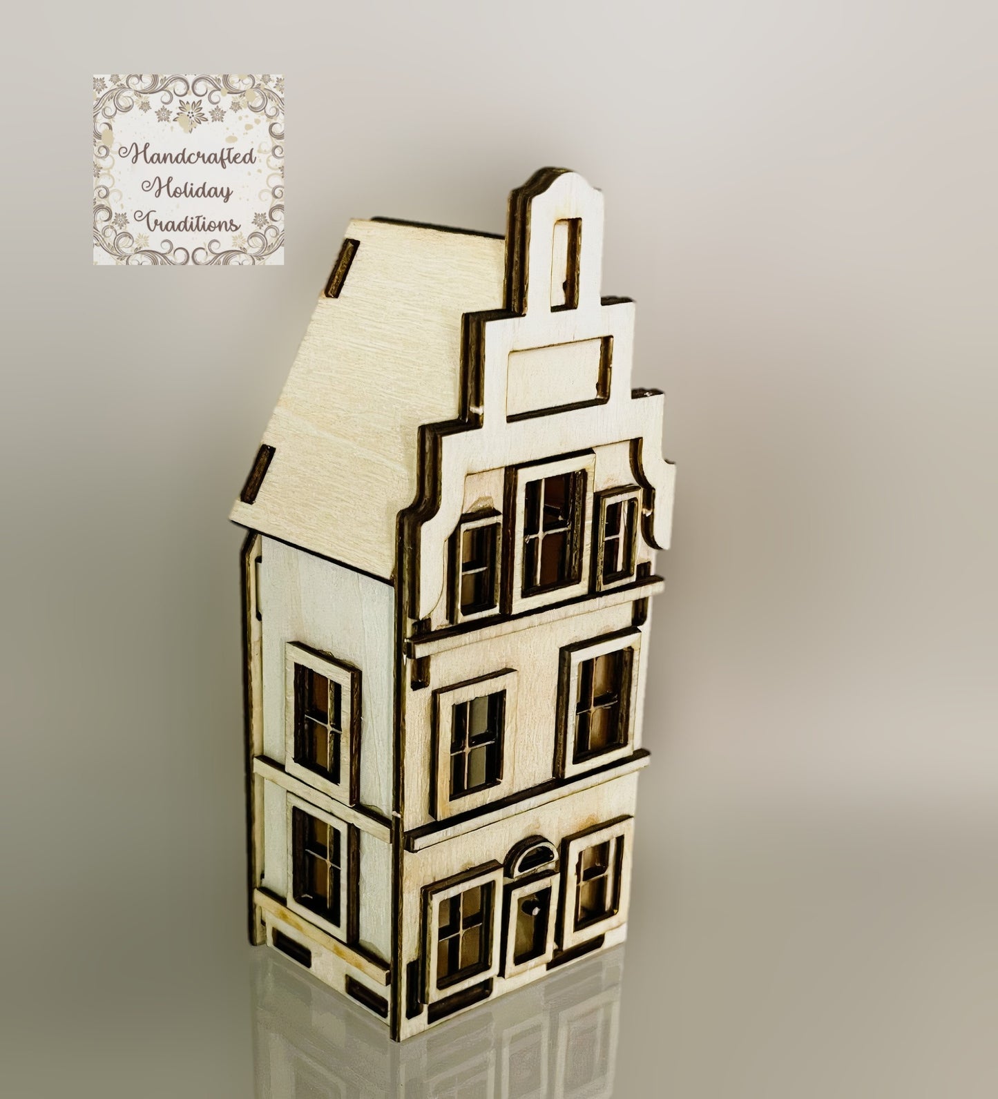 Laser Cut, Birch Wood, Miniature Tenement Village Houses, Buildable, Blanks, Mixed Media, Crafts, Paintable, 5 Options
