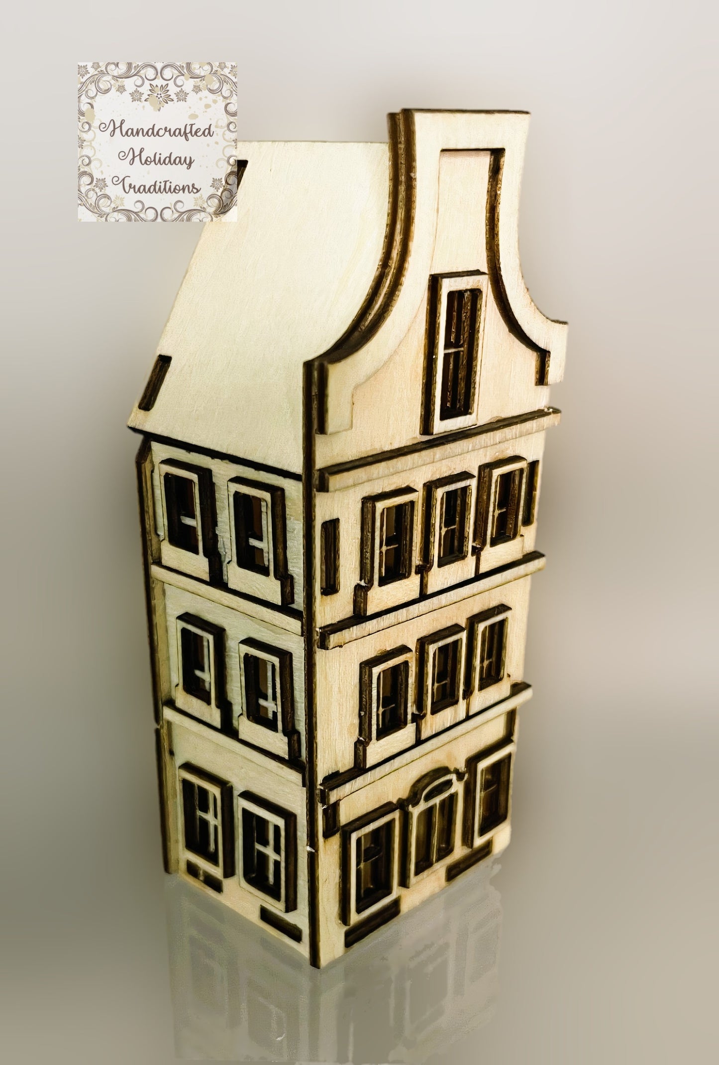 Laser Cut, Birch Wood, Miniature Tenement Village Houses, Buildable, Blanks, Mixed Media, Crafts, Paintable, 5 Options