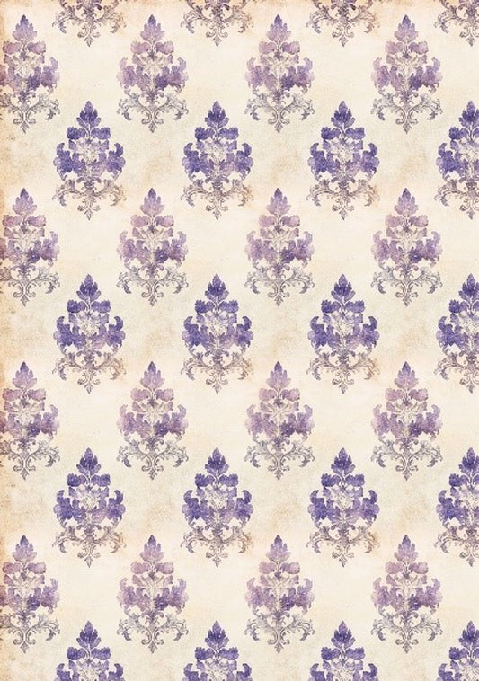 LaBlanche, 2025 Spring Release, Rice Paper, Vintage Style, Purple, Beige Wallpaper, Background, Shabby Chic, LBD411, A4 8.27 X 11.69 in