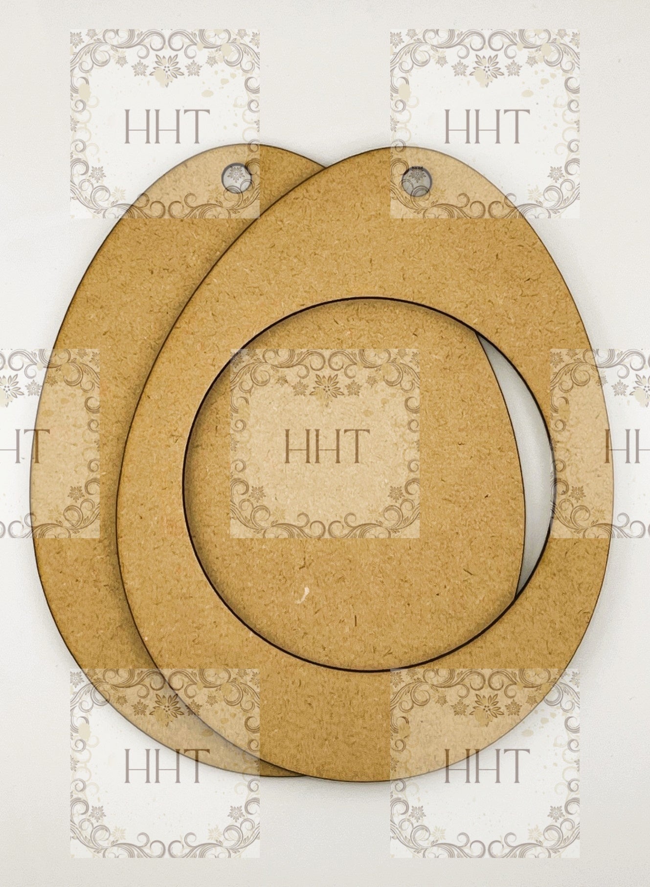 Laser Cut, MDF, Easter Egg, Blank, Base, Large Ornament, Frame Overlay, 3 pc, Crafts, Canvas, Decoupage, Mixed Media, 5 1/2" x 7"