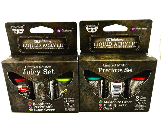 Re-Design Prima, Art Alchemy, Liquid Acrylic Paint, Set of 3, Mixed Media, Crafts, Water based, Non-Toxic, Limited Edition, 1 oz each