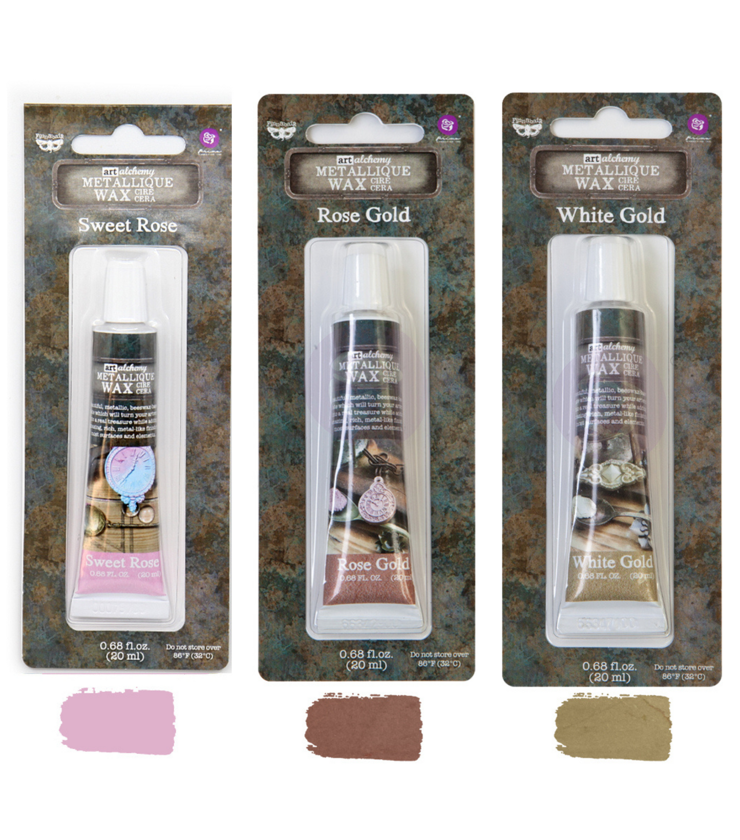 Re-Design with Prima, Decor, Art Alchemy, Metallique Wax, Beeswax-based, Sweet Rose, Gold, White Gold, Metallic, Home Decor, 20 ml tube