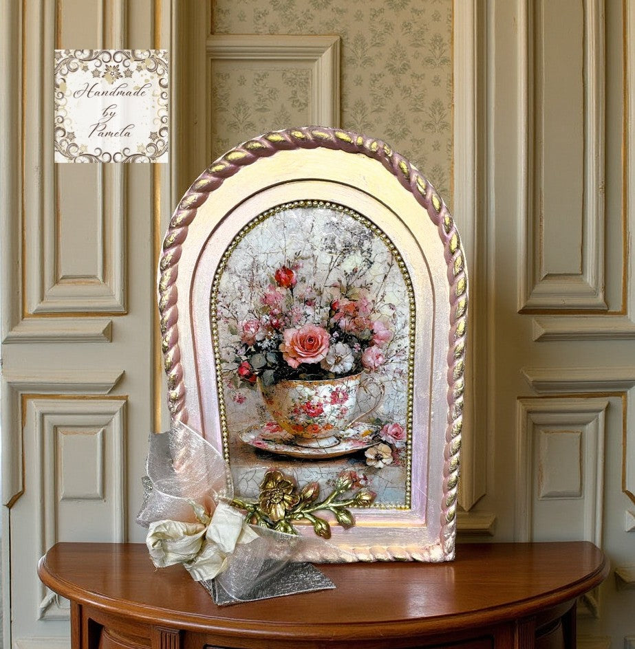 Laser Cut MDF, Framed, Arched, Arch, Panel, Plaque, Blank Base, Canvas for Decoupage, Mixed Media, 2 piece, Creative, Crafts