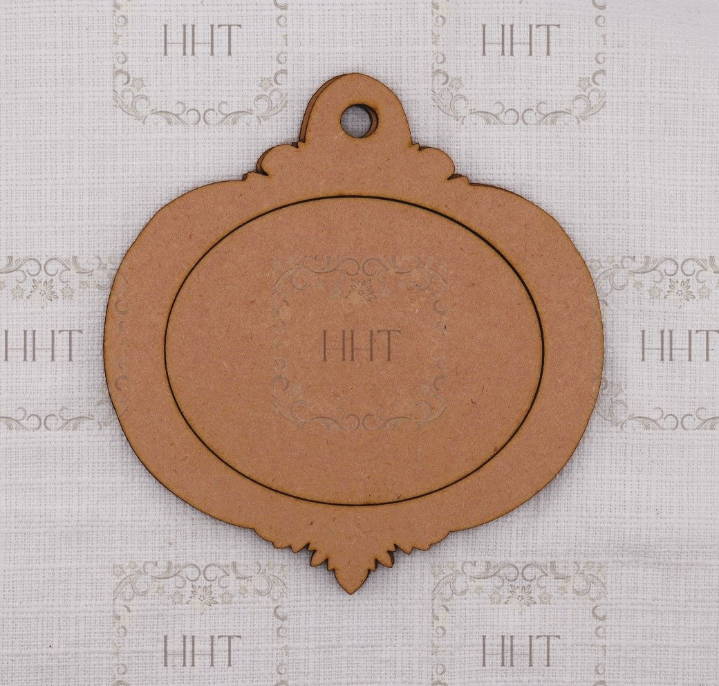 Laser Cut MDF, Christmas, Ornament, Base, Blank, Frame, Overlay, 3-piece, Decoupage, Mixed Media, Crafts, 5.5 x 5.5