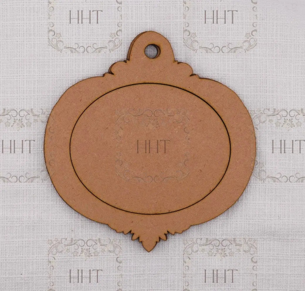 Laser Cut MDF, Christmas, Ornament, Base, Blank, Frame, Overlay, 3-piece, Decoupage, Mixed Media, Crafts, 5.5 x 5.5 Handcrafted Holiday Traditions