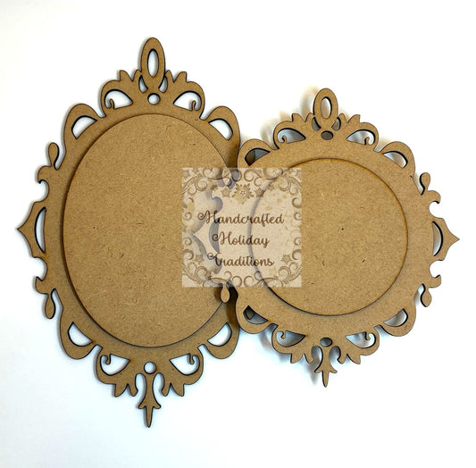 Laser Cut MDF, Vintage Style, Christmas, Pendant, Ornament, Base, Blank, Overlay, Decoupage, Mixed Media, Crafts, Circle, Oval Options