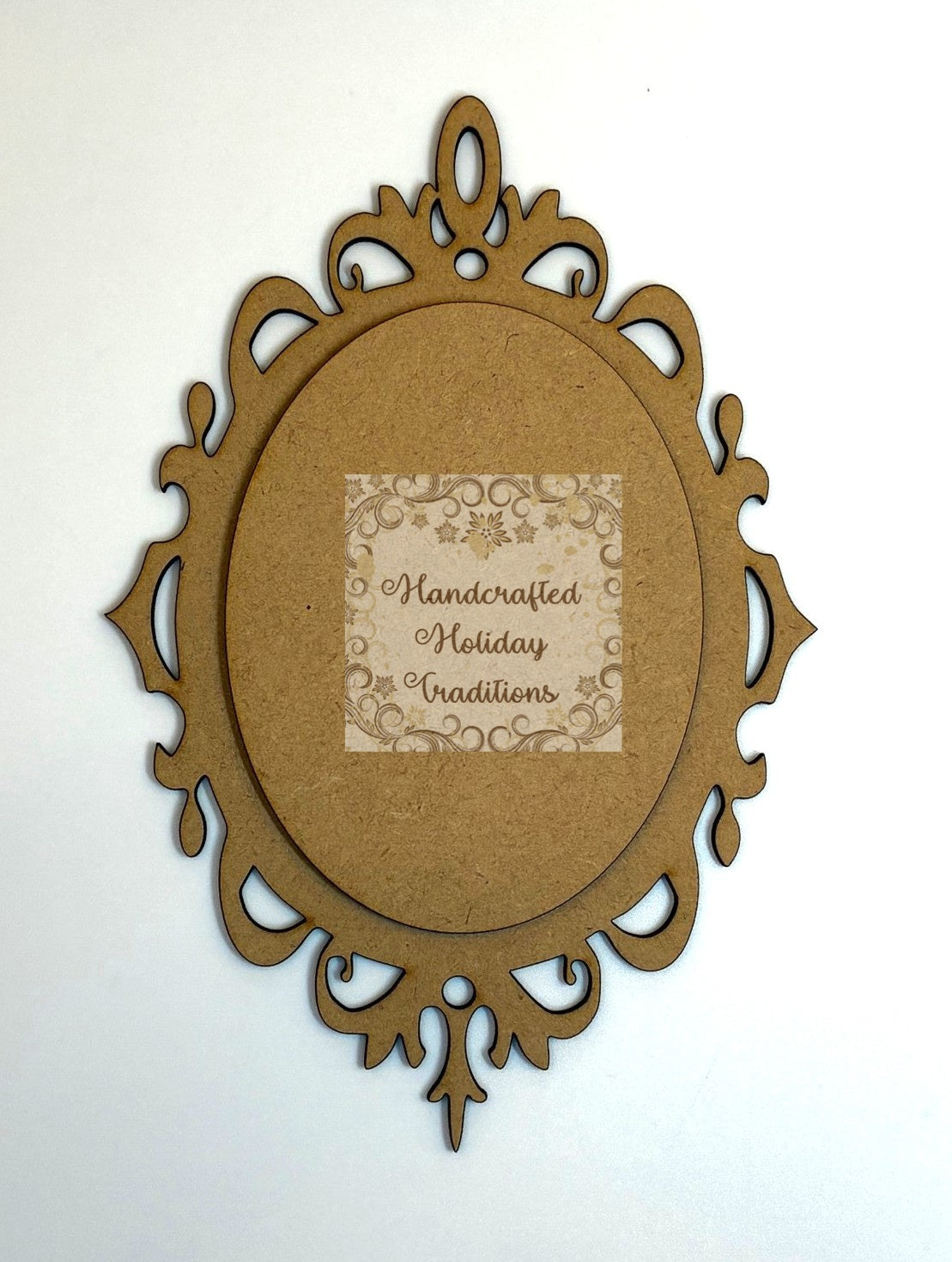 Laser Cut MDF, Vintage Style, Christmas, Pendant, Ornament, Base, Blank, Overlay, Decoupage, Mixed Media, Crafts, Circle, Oval Options
