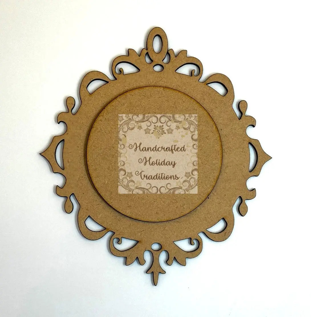 Laser Cut MDF, Vintage Style, Christmas, Pendant, Ornament, Base, Blank, Overlay, Decoupage, Mixed Media, Crafts, Circle, Oval Options Handcrafted Holiday Traditions