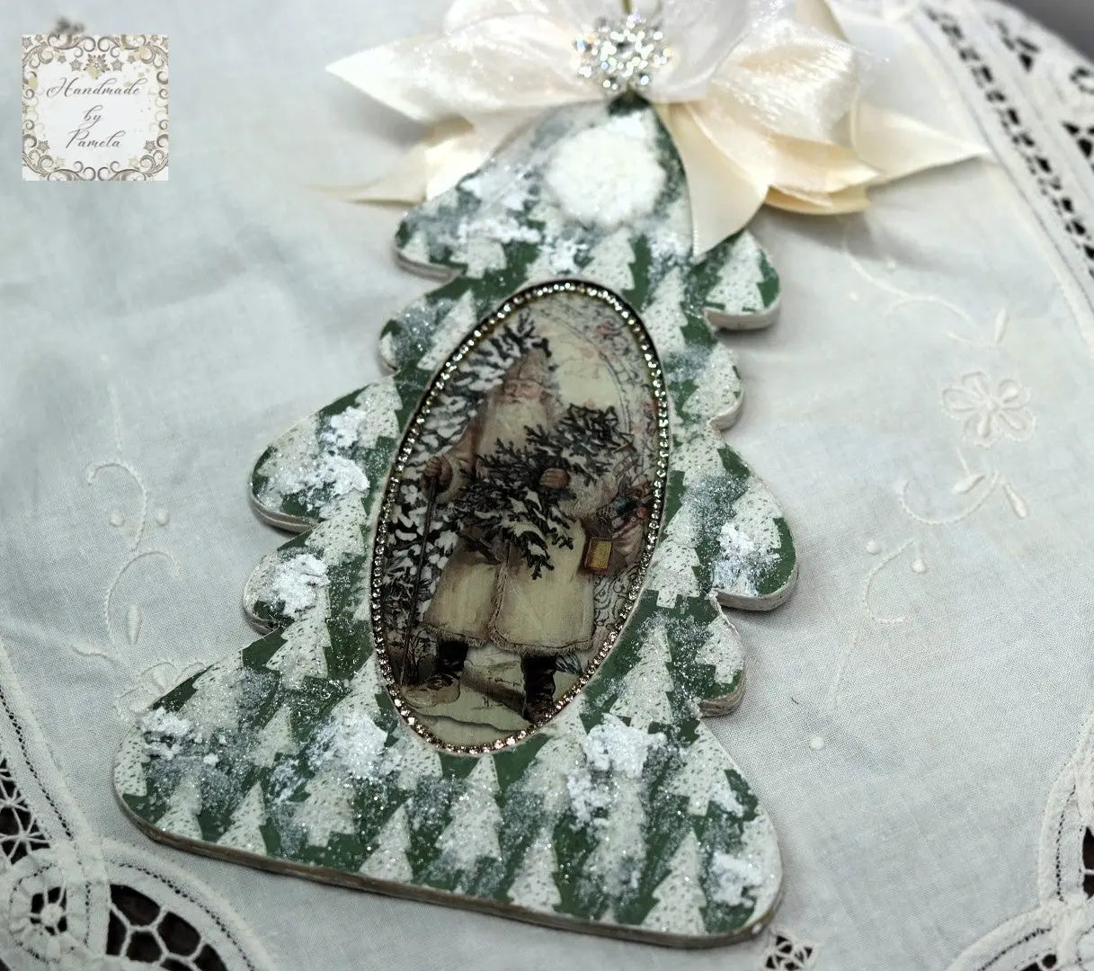 Laser Cut MDF, Christmas Tree, Ornament, Blank, Base, Framed Overlay, Decoupage, Mixed Media, Crafts, 3 Pieces, 5.5"w x 9"h, 1/8" Handcrafted Holiday Traditions