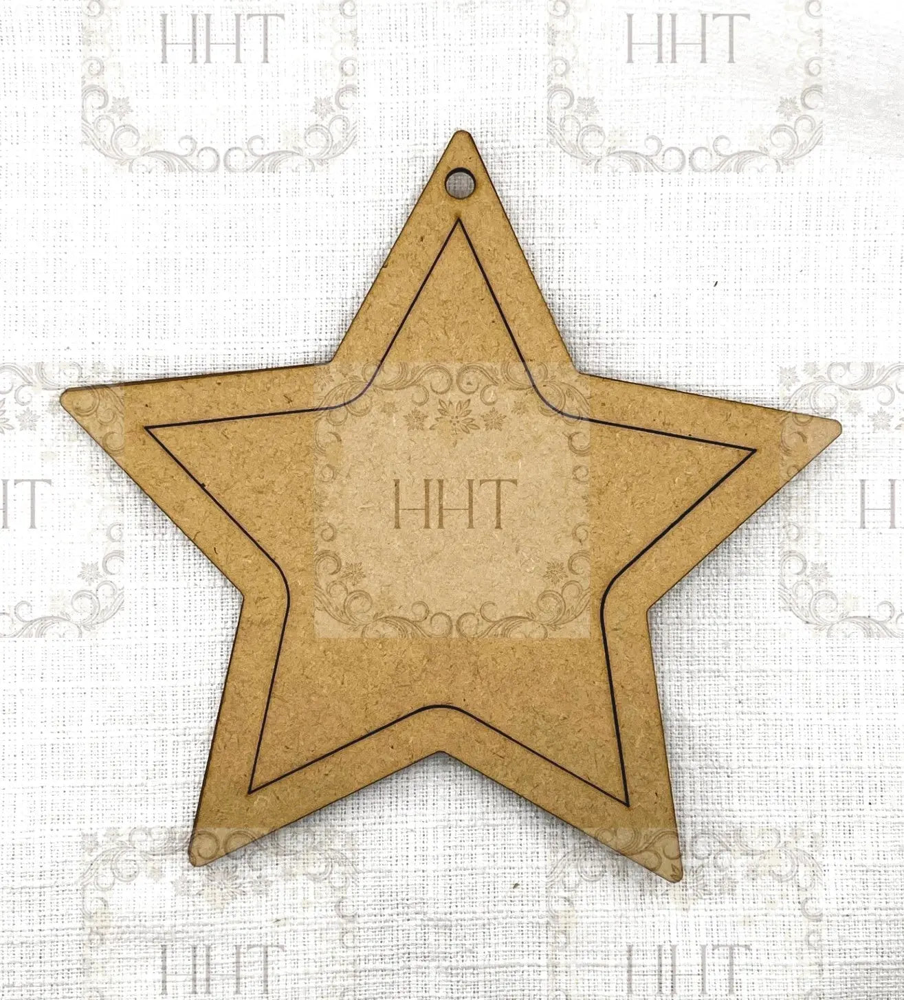 Laser Cut, MDF, Patriotic, Americana, Framed Star, Ornament, Base Blank, 3 pc, Decoupage, Crafts, Mixed Media, 7.5" x 7.5" Handcrafted Holiday Traditions