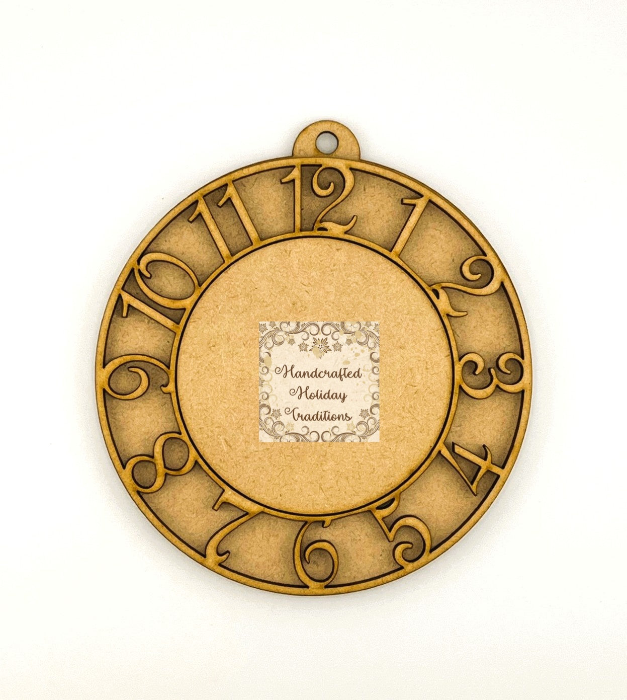 Laser Cut, MDF, Vintage Style, Clock, Blank, Base, Christmas Ornament, 3 pc, Decoupage, Mixed Media, Crafts, 5" w x 5 1/4"h