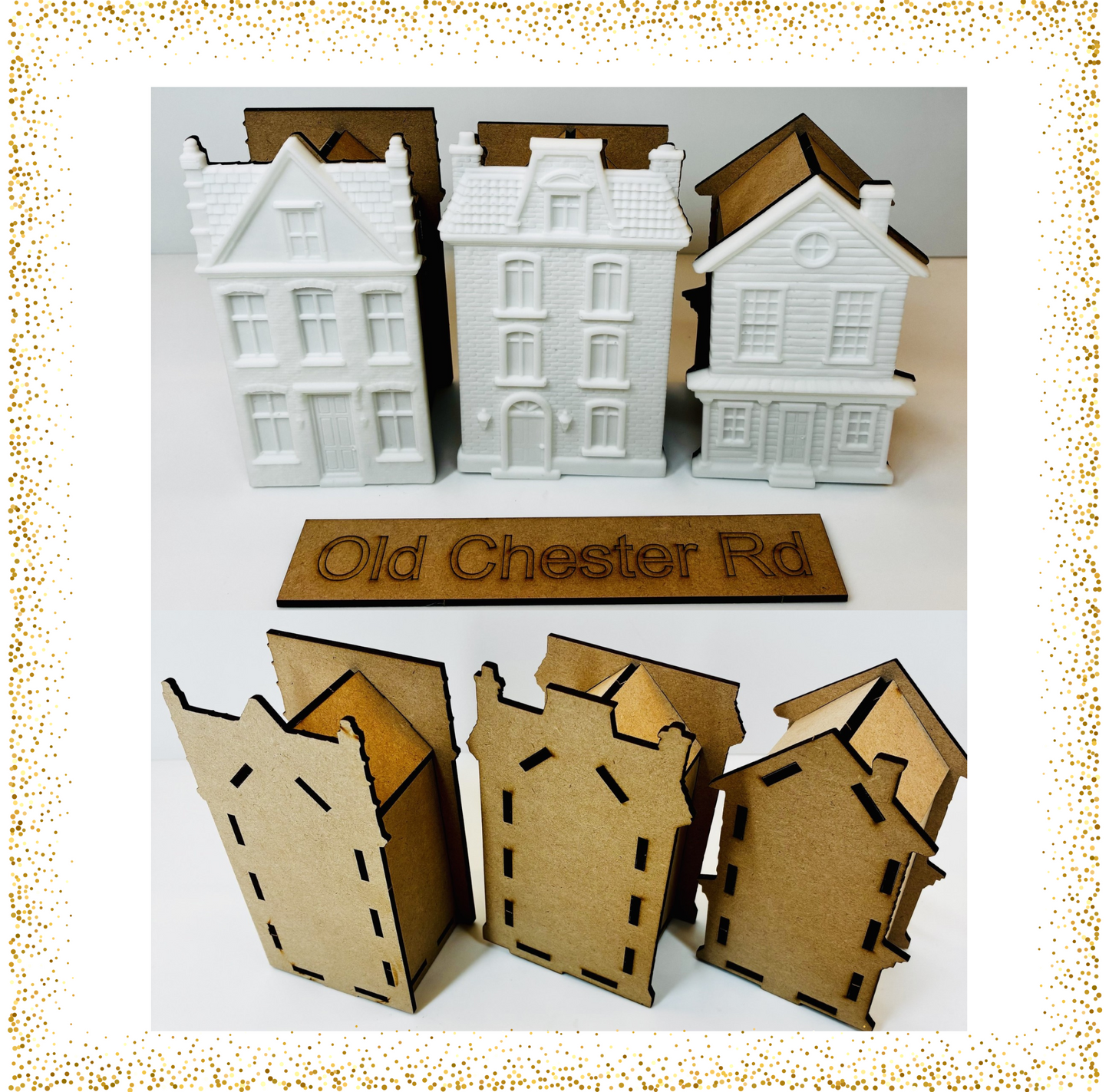 Laser Cut MDF IOD House Mould Castings 3D Houses Kit Sets, Blank Base, Decoupage, Mixed Media, DIY Crafts
