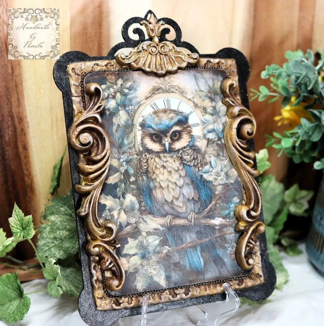 LaBlanche, 2024 Winter Release, Rice Paper, Beautiful, Fantasy Meadow, Owl, Clock, Forest, Vintage, Shabby Chic, LBD382, A4 8.27 X 11.69 in LaBlanche