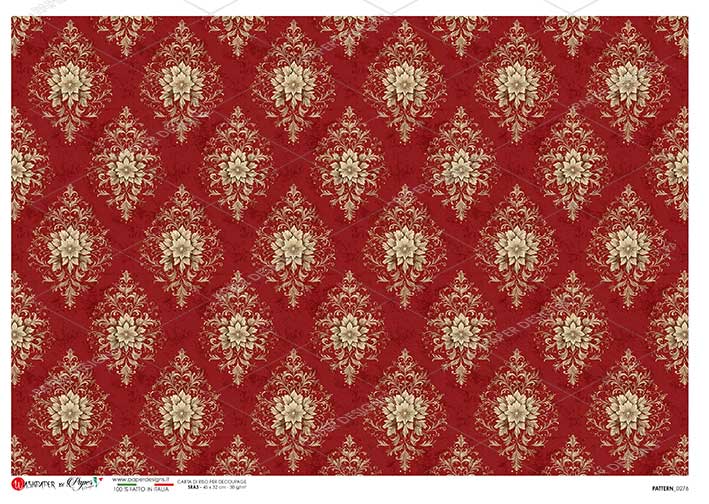 Paper Designs Rice Paper for Decoupage, Victorian Christmas Pattern, Background, A4 8.6” x 12.5”, Decoupage, Mixed Media, Scrapbooking