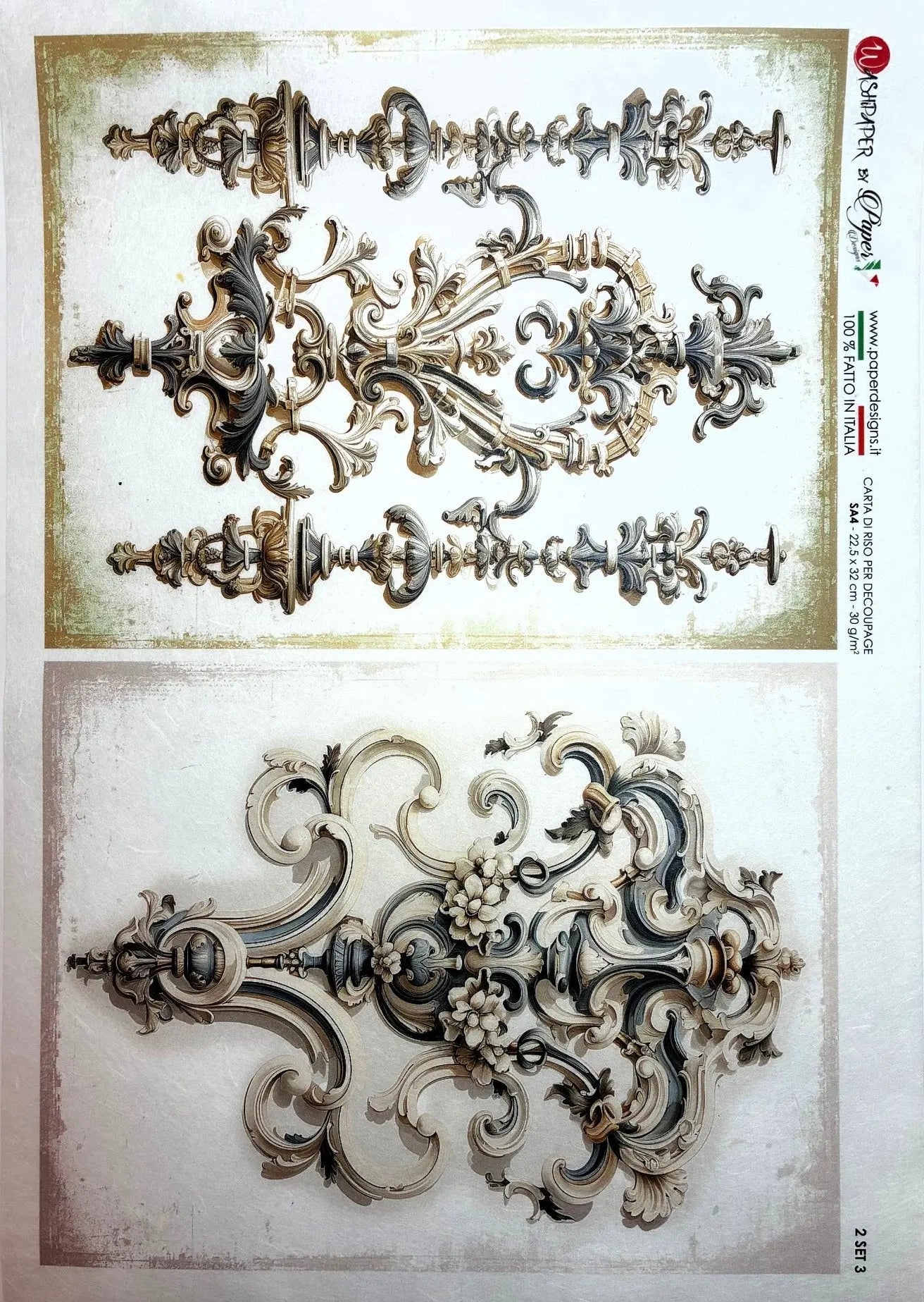 Paper Designs, Rice Paper, Scrollwork, Accents, Vintage, Antique Style, A4 8.3" X 11.7 Decoupage, Mixed Media, Crafts Paper Designs