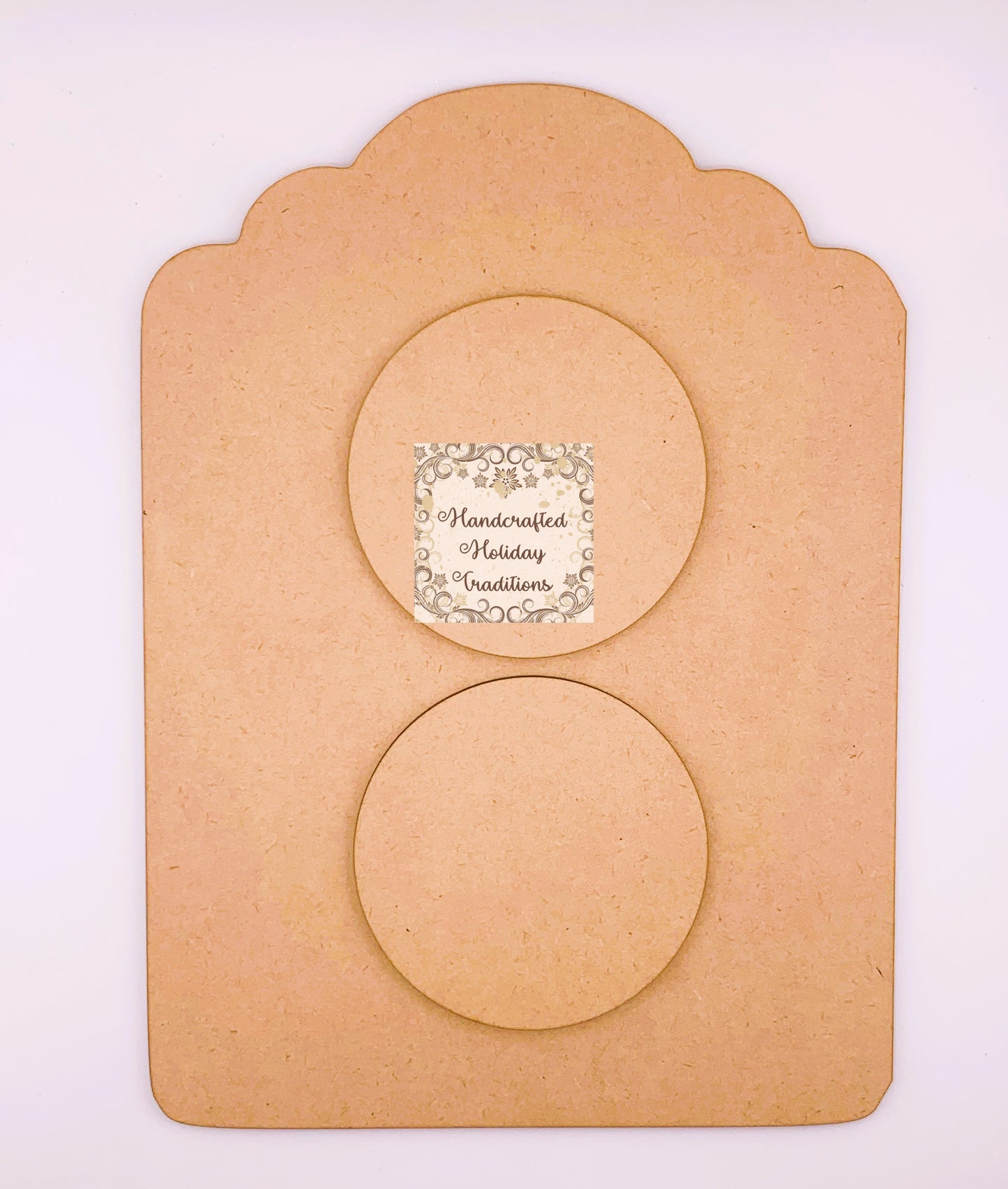 Laser Cut MDF Blank Base Plaque, Craft Panel for Decoupage & Mixed Media, 11 x 8 inches, Vintage Style, 3 Piece with Overlay Circles