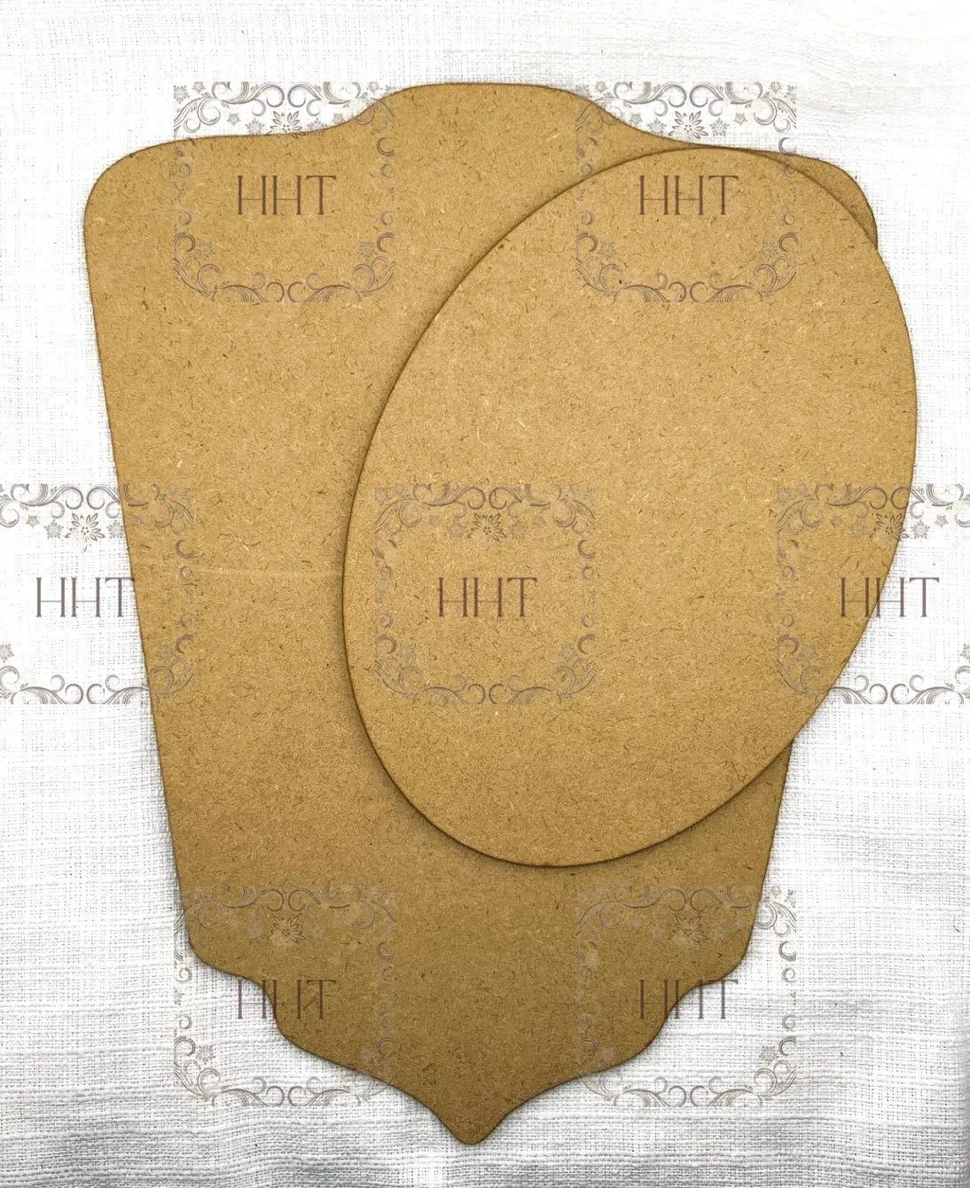 Laser Cut MDF Vintage Style Wood Base Blank and Overlay Plaque 2 pc, Decoupage Mixed Media 9" x 12", 1/8" Handcrafted Holiday Traditions