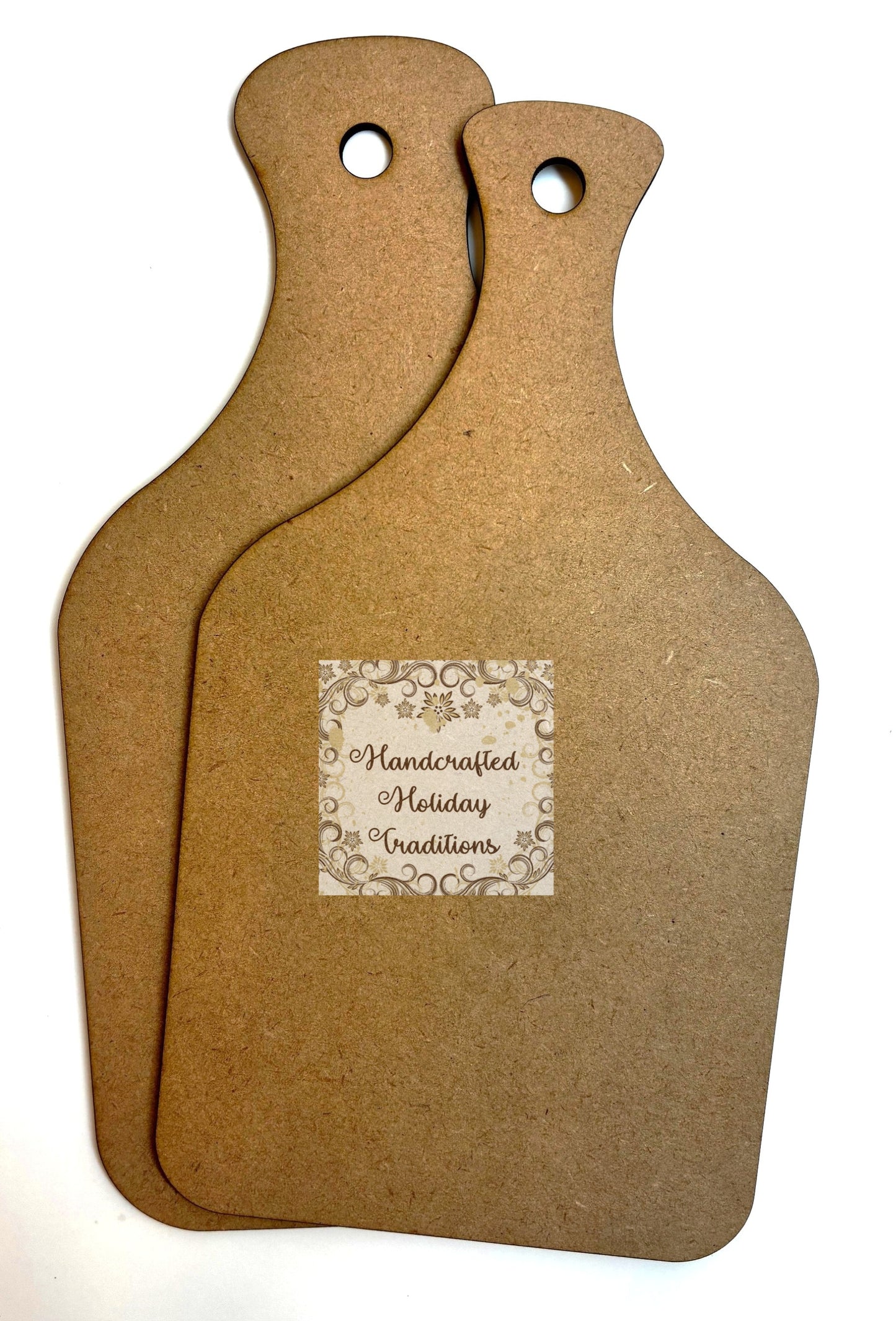 Laser Cut MDF, Cutting Board Shape Plaque, Panel, Base, Blank with Overlay for Decoupage, Mixed Media, Crafts Handcrafted Holiday Traditions