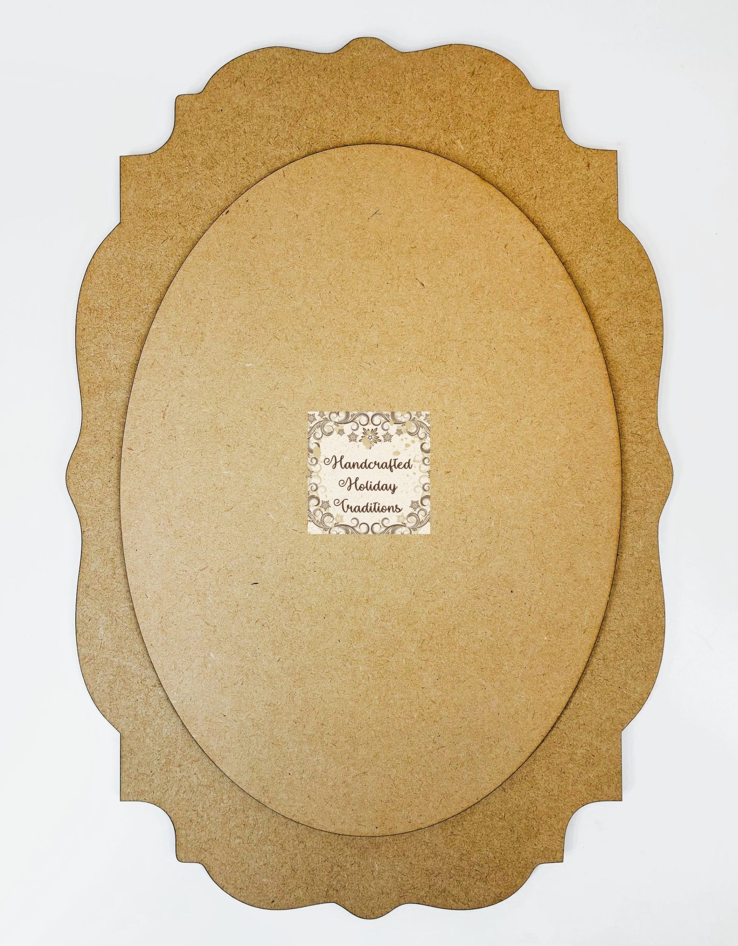 Laser Cut MDF Unfinished Vintage Style Plaque, Panel, Blank Base with Overlay for Decoupage, Mixed Media, Crafts, 8" x 11.5"