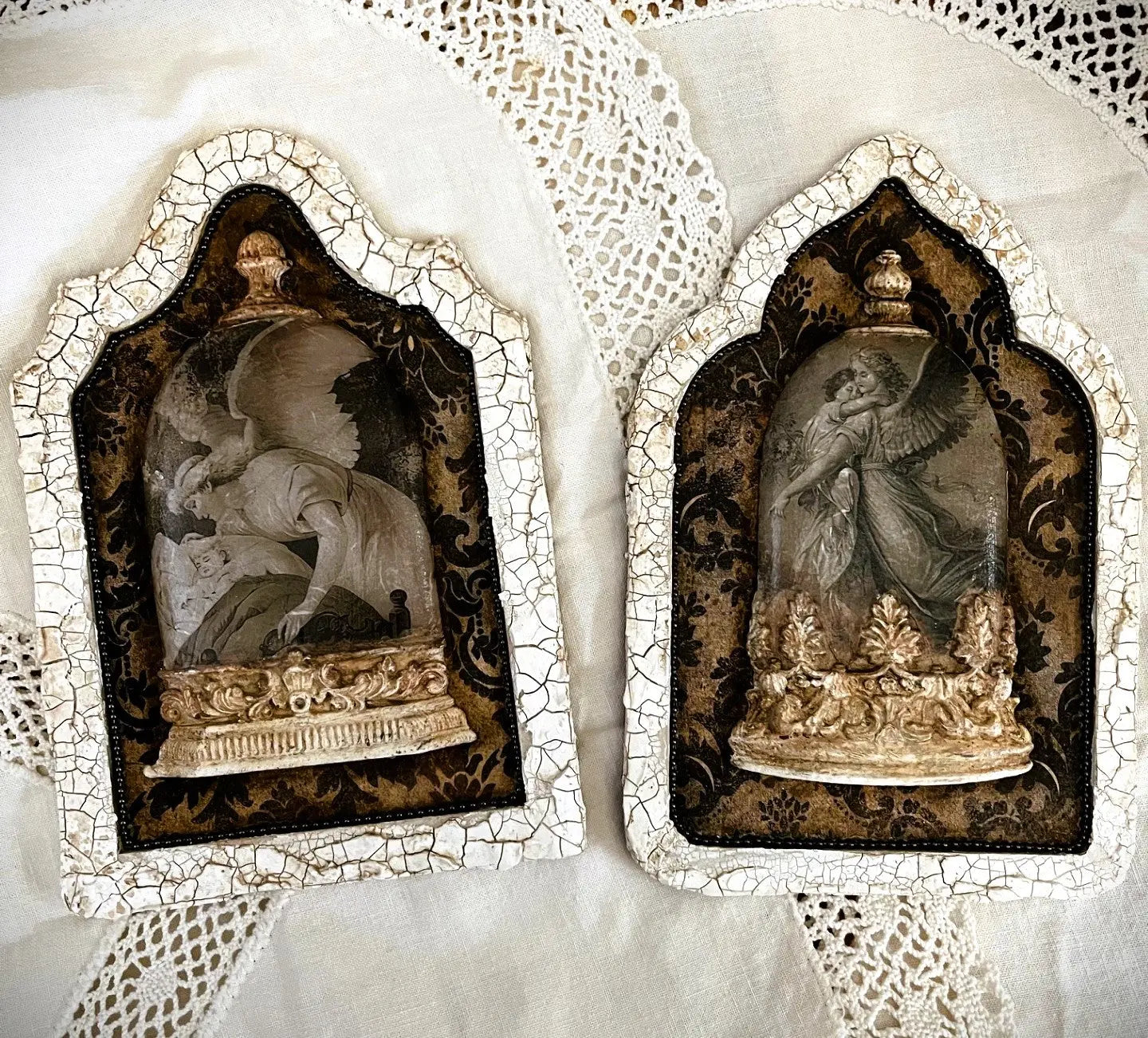 Laser Cut MDF, Framed, Panel, Plaque, Blank Base, Canvas for Decoupage, Mixed Media, 3 piece, Creative, Crafts, 2 variations Handcrafted Holiday Traditions