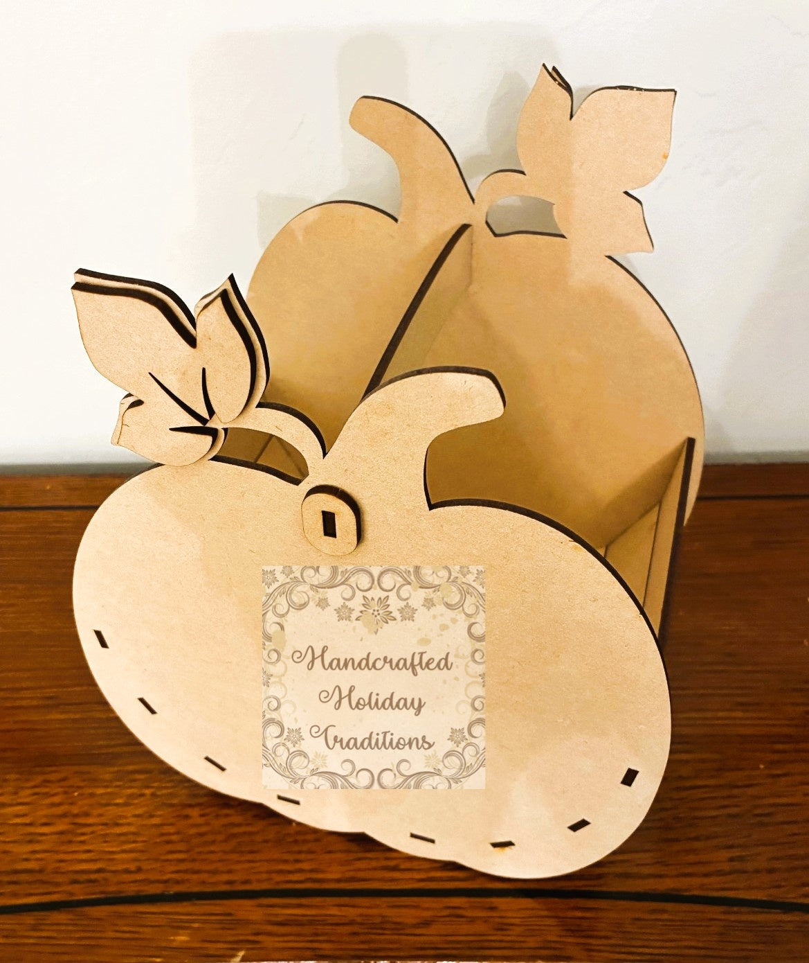 Laser Cut, MDF, Pumpkin, Halloween, Fall, Basket, Buildable, Craft, Base, Blank, Decoupage, Mixed Media, 15 pc, 7 3/4” x 5 3/4” x 9 1/4”