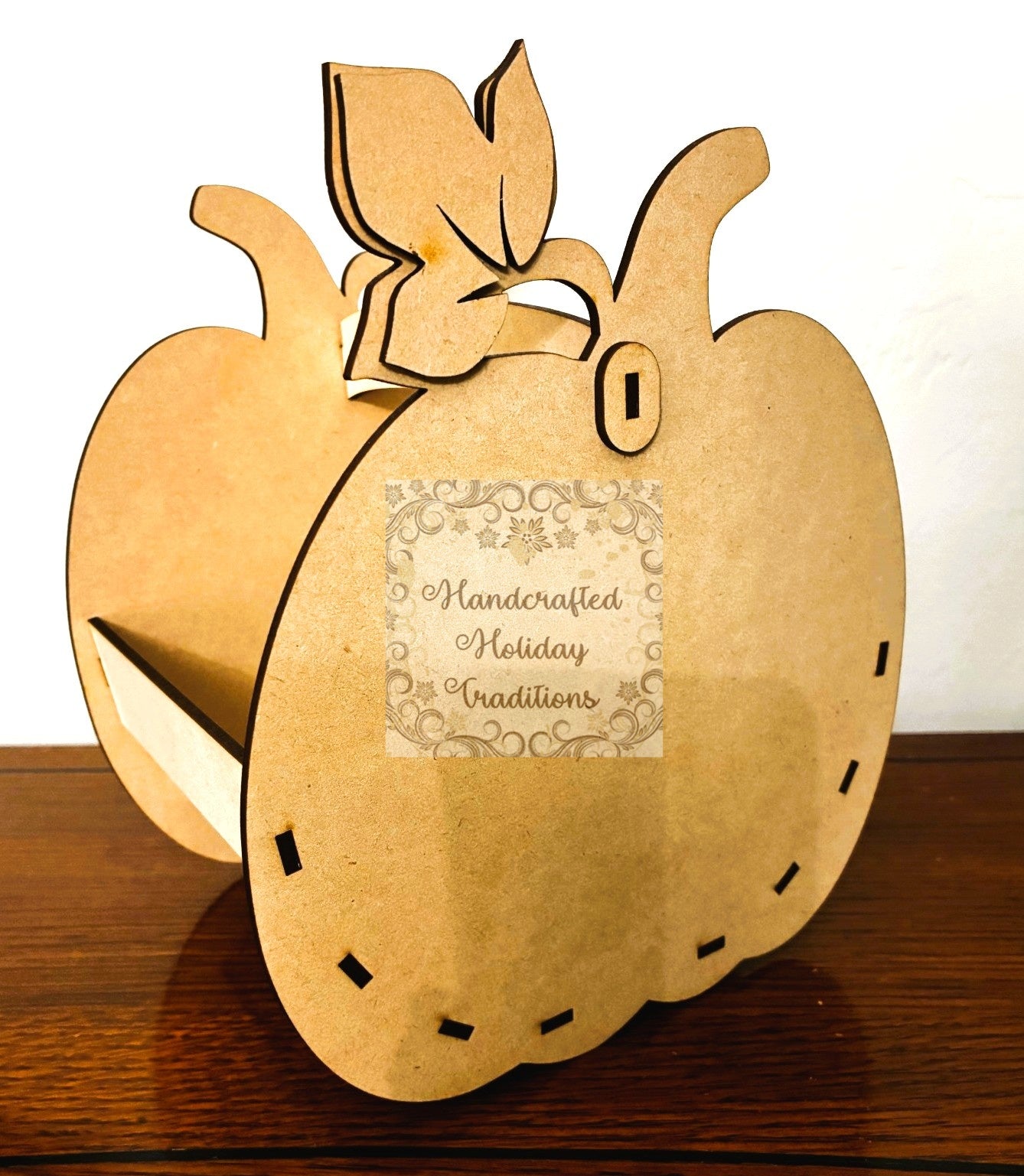 Laser Cut, MDF, Pumpkin, Halloween, Fall, Basket, Buildable, Craft, Base, Blank, Decoupage, Mixed Media, 15 pc, 7 3/4” x 5 3/4” x 9 1/4”