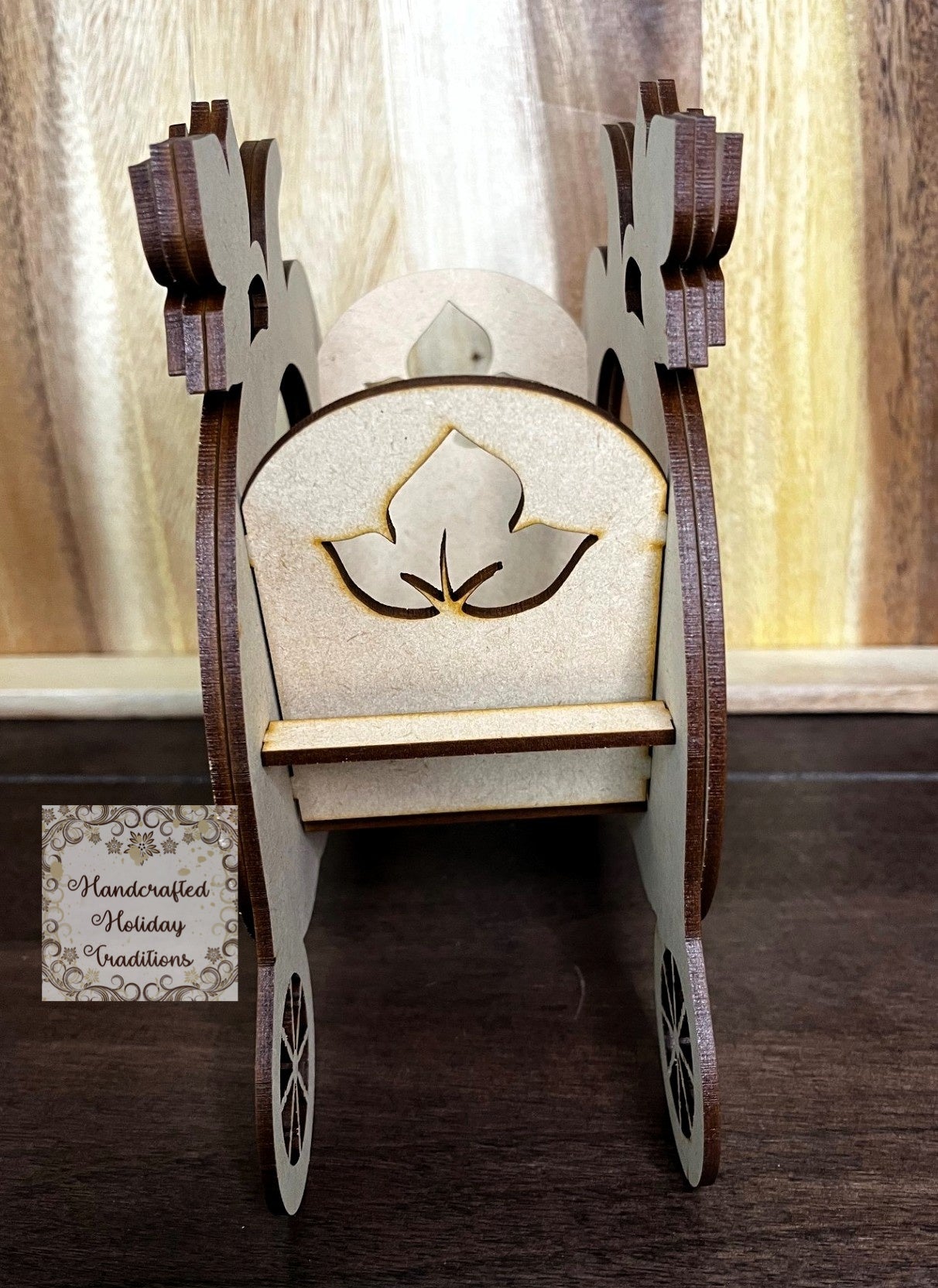 Laser Cut, MDF, Buildable, Pumpkin, Chariot, Blank, Base, Decoupage, Mixed Media, Crafts, Halloween, Candle Holder, 8"w x 7 1/2"h x 3 1/4"d