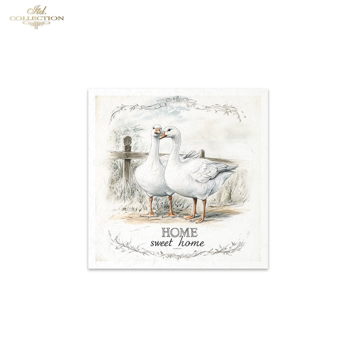 ITD Collection, Rice Paper, Mini Set, Ducks, Geese, Ducklings, Rounds, Floral, 6 Sheets, 5x8, RSM119, Decoupage, Mixed Media, RSM162