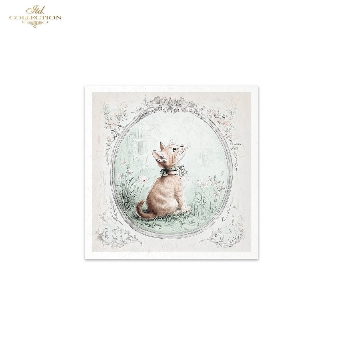 ITD Collection, Rice Paper, Mini Set, Cats, Kittens, Home Sweet Home, Rounds, Floral, 6 Sheets, 5x8, RSM119, Decoupage, Mixed Media, RSM165