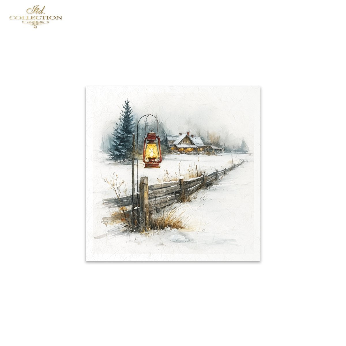 ITD Collection Rice Paper Mini Set | Decoupage, Mixed Media, Christmas Winter, Houses, Vintage Style, Landscapes, 6 Sheets 5.8 x 5.8 inches
