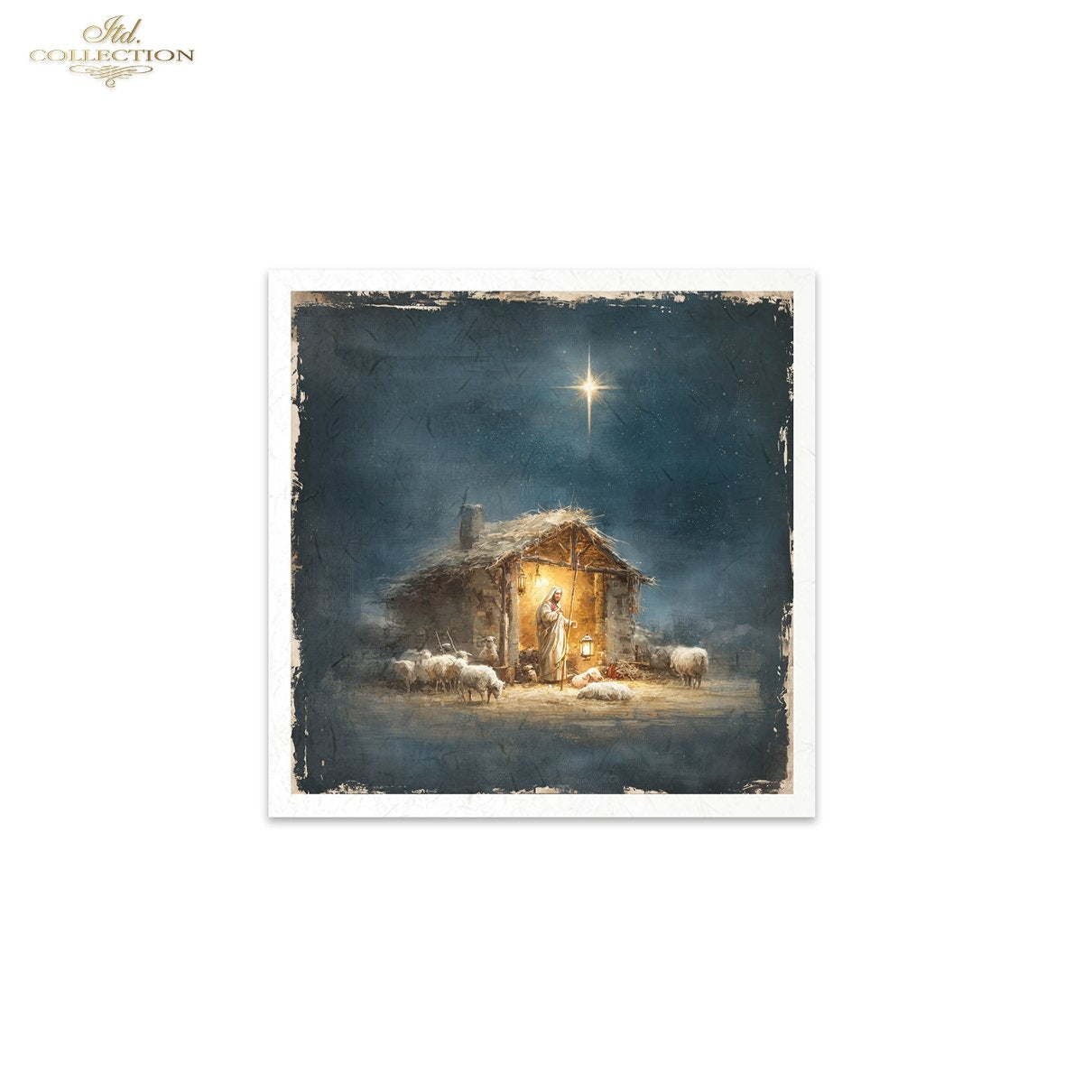 ITD Collection Rice Paper Mini Set | Decoupage, Mixed Media, Christmas Nativity, Angel Scenes, 6 Sheets 5.8 x 5.8 inches
