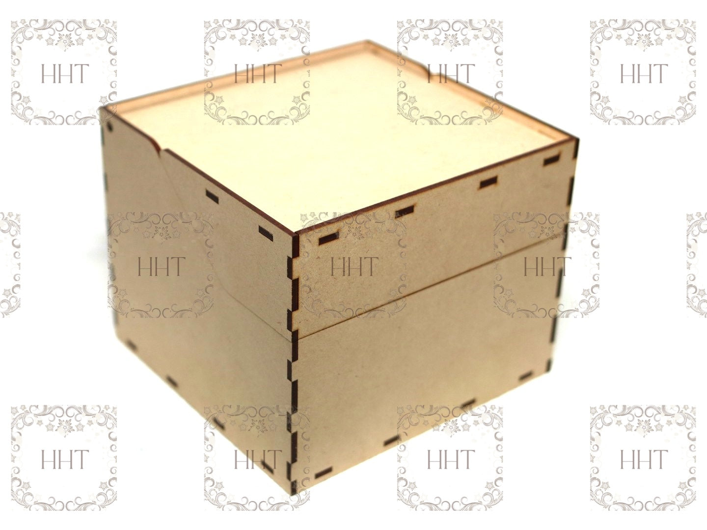 Laser Cut MDF, Recipe, Index, Card Flip Top Box, Base, Blank, Craft, Canvas, Decoupage, Mixed Media, Paintable, 6.5"w x 6.25"d x 5.25"h